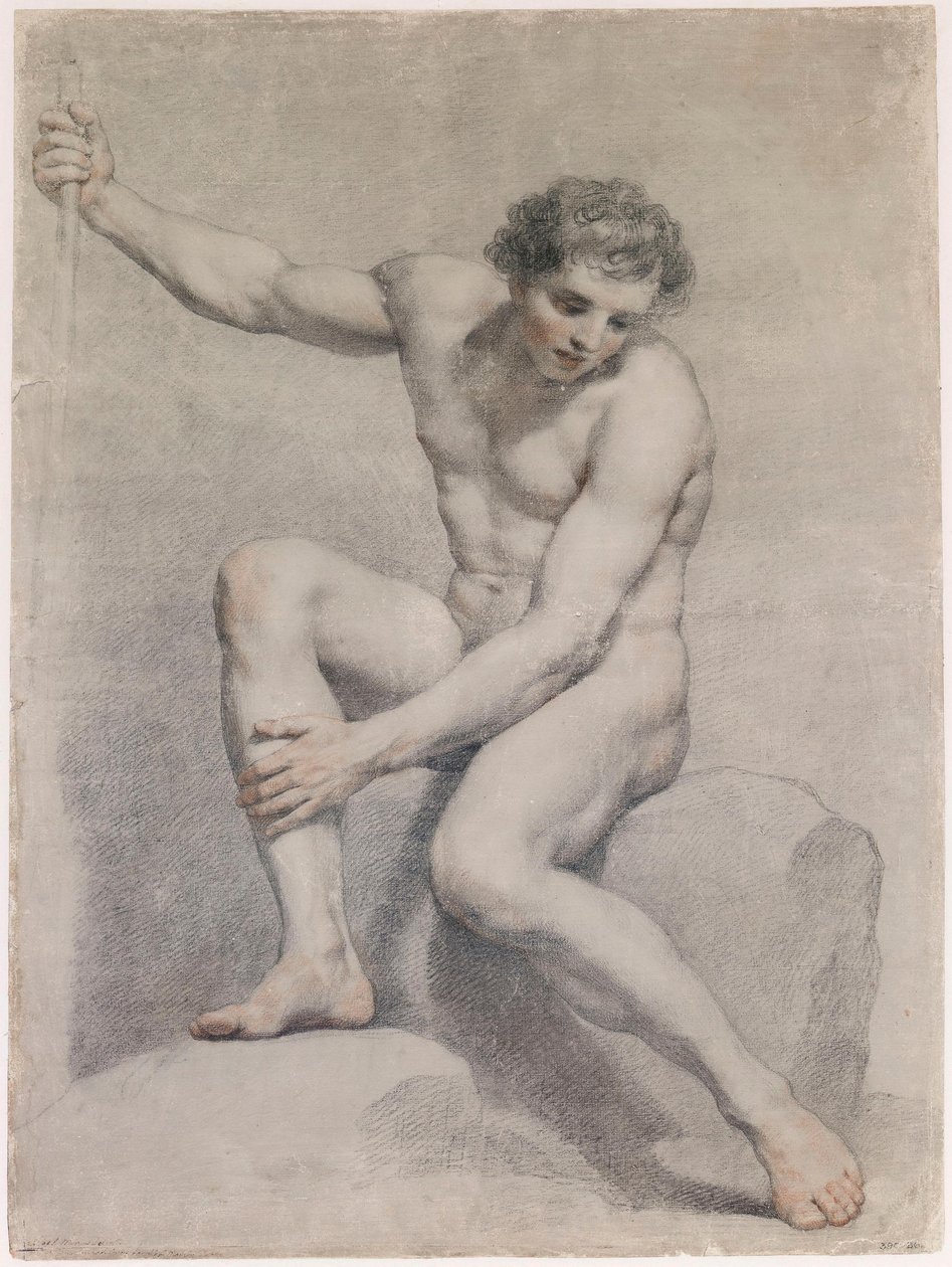 Un nudo maschile seduto da Anton Raphael Mengs