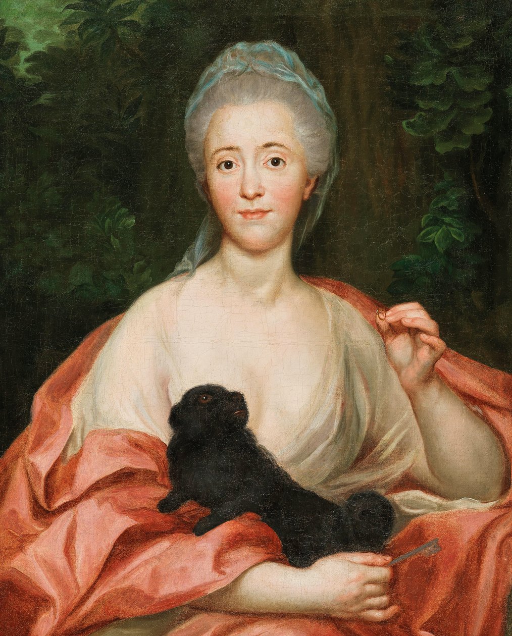Ritratto della Duchessa Mariana de Silva-Bazán y Sarmiento 1739-1784, con cane, ca 1760 da Anton Raphael Mengs