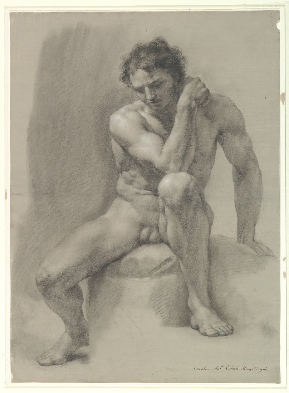 Nudo maschile seduto da Anton Raphael Mengs
