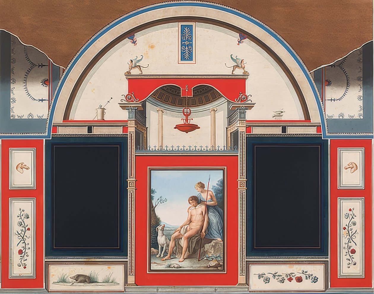 Affresco di una casa romana sul terreno della Villa Negroni a Roma, Venere e Adone ferito. 1778 da Anton Raphael Mengs