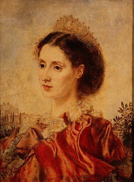 Ritratto di Mrs Henry Francis Makins in Costume (pannello) da Anton Romako