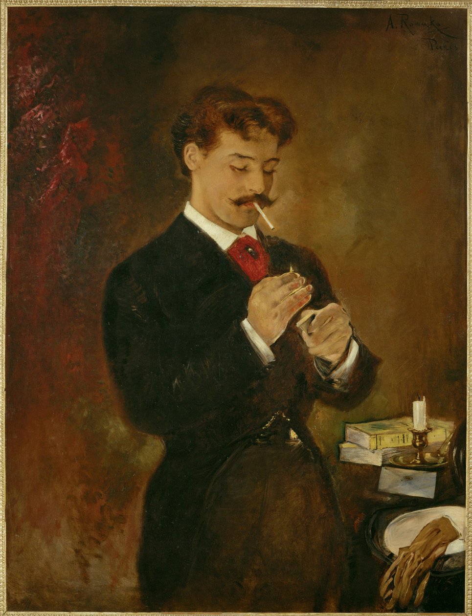 Ritratto di giovane uomo... (dipinto su tela) da Anton Romako