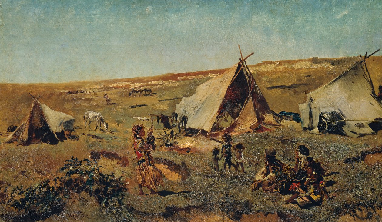 Accampamento di zingari nella Puszta da Anton Romako