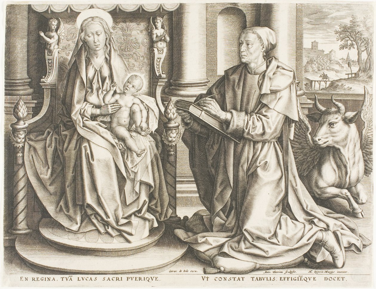 San Luca che dipinge la Vergine da Anton Wierix