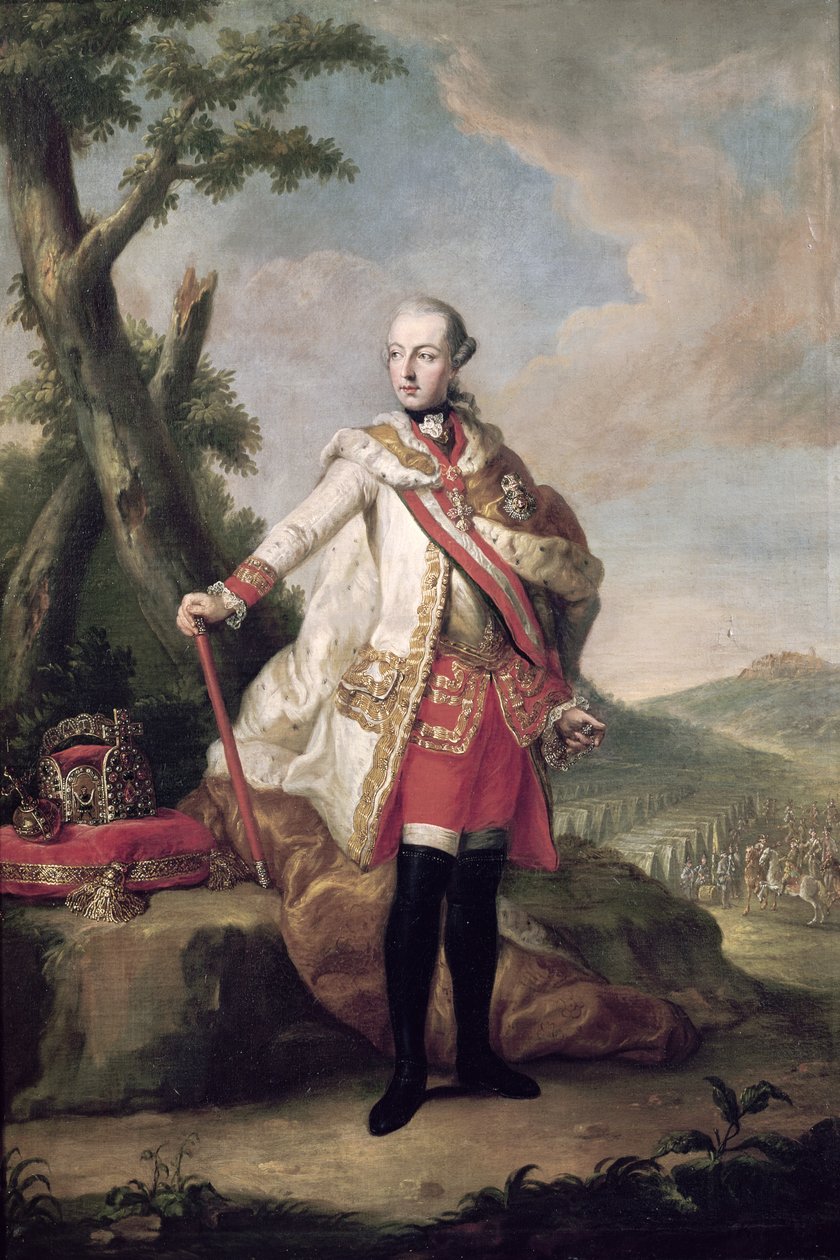 Ritratto a figura intera di Giuseppe II (1741-90) di Asburgo-Lorena, Sacro Romano Imperatore, c.1765 da Anton von Maron