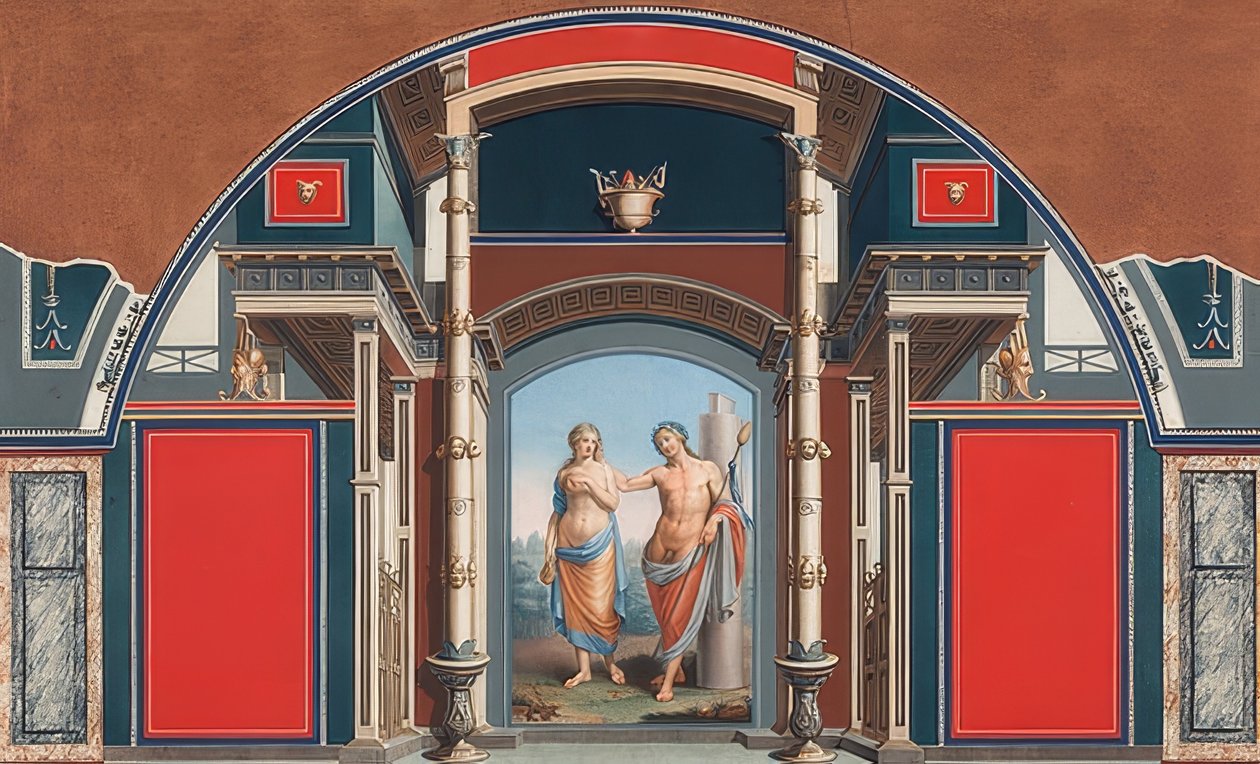 Affresco di una casa romana nel sito della Villa Negroni a Roma, Bacco e Arianna da Anton von Maron