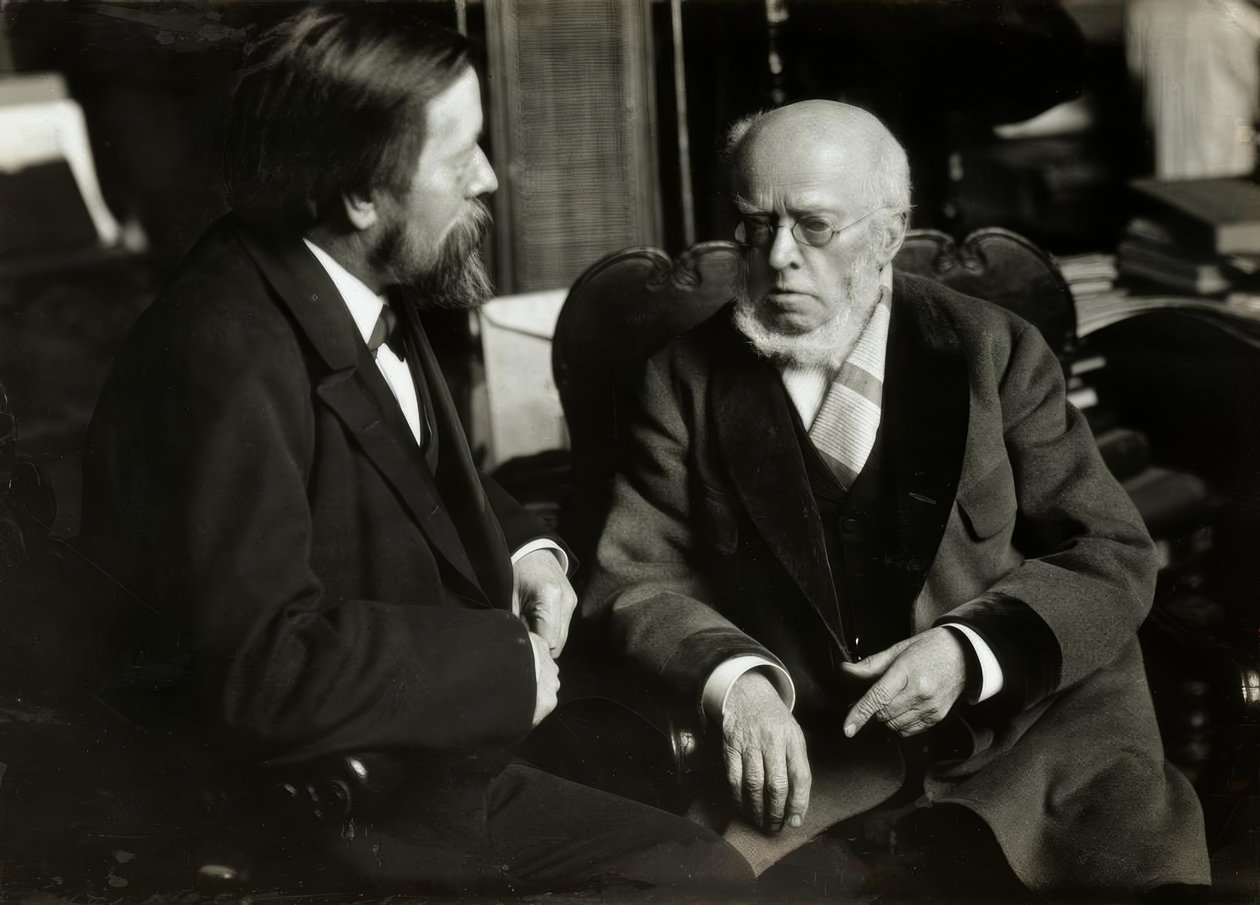 A. v. Menzel nel suo appartamento con A. v. Werner da Anton Alexander von Werner