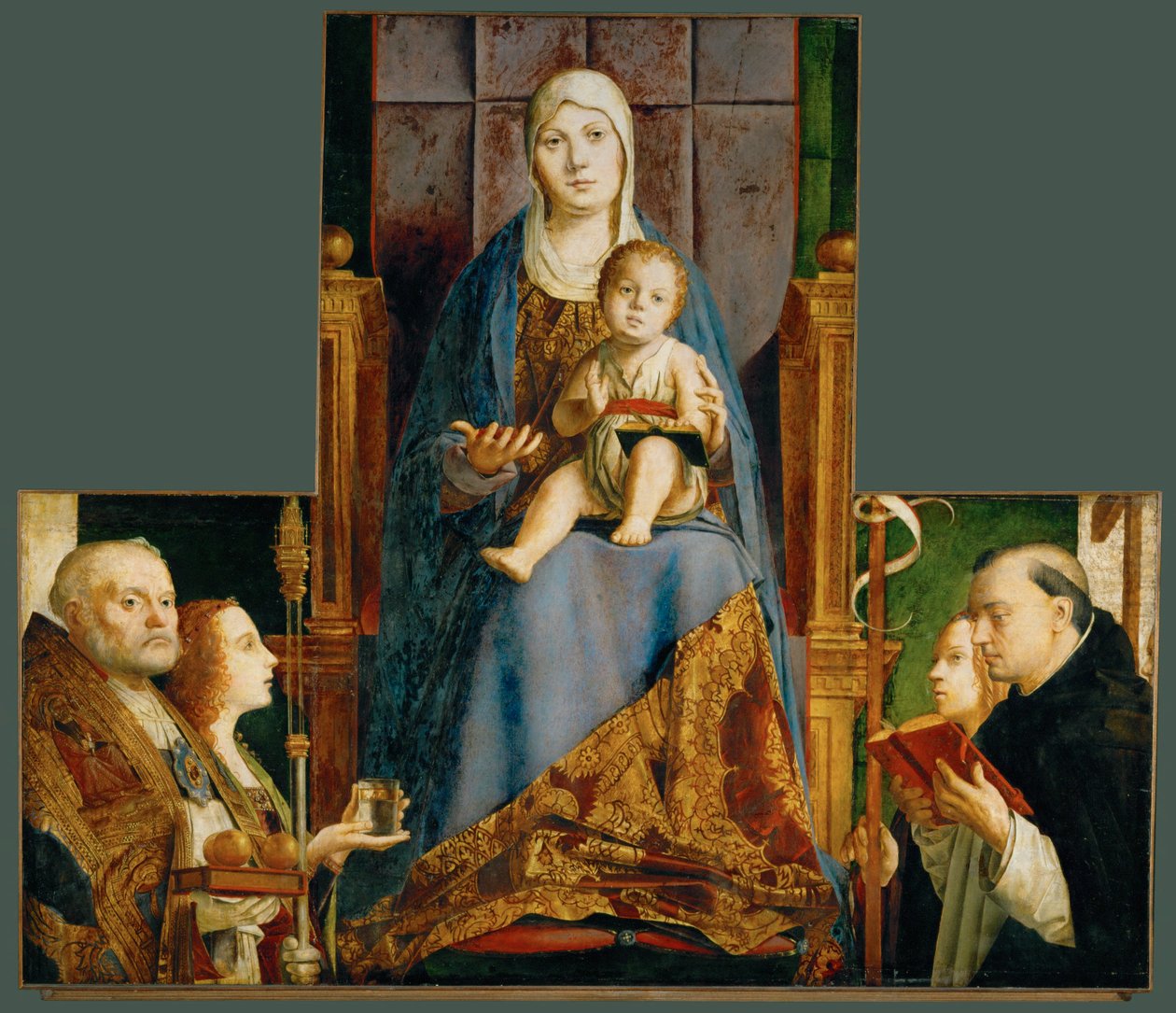 Santa Maria e il bambino con i santi Nicola di Bari, Anastasia, Orsola, Domenico ed Elena da Antonello da Messina