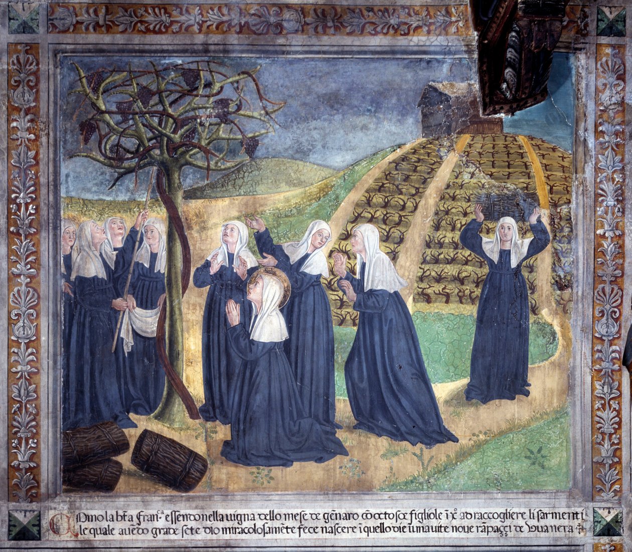 Vita di Santa Francesca Romana: la santa mantiene il vigneto con le sorelle e fa apparire l