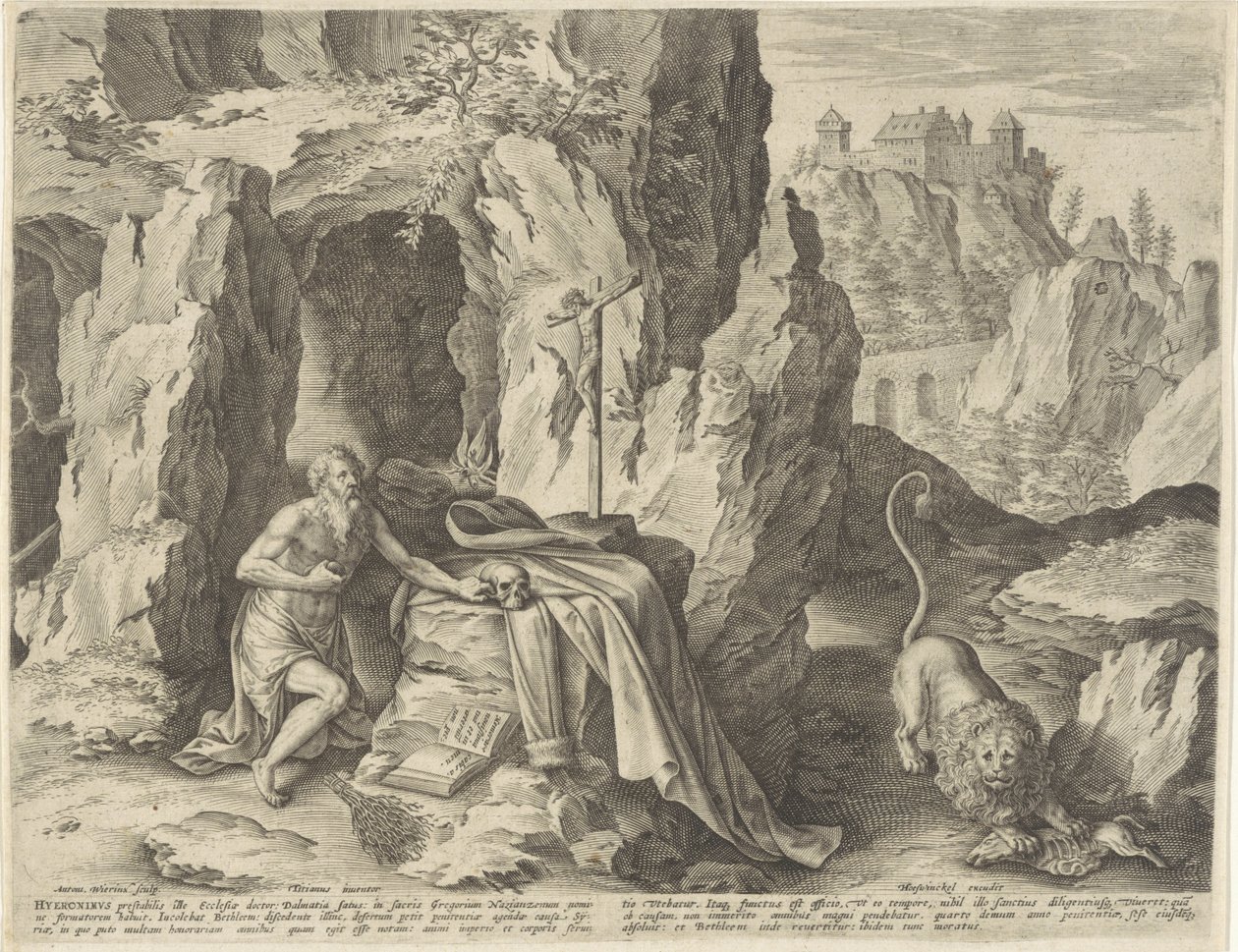 San Girolamo come penitente nel deserto da Antonie Wierix (II)