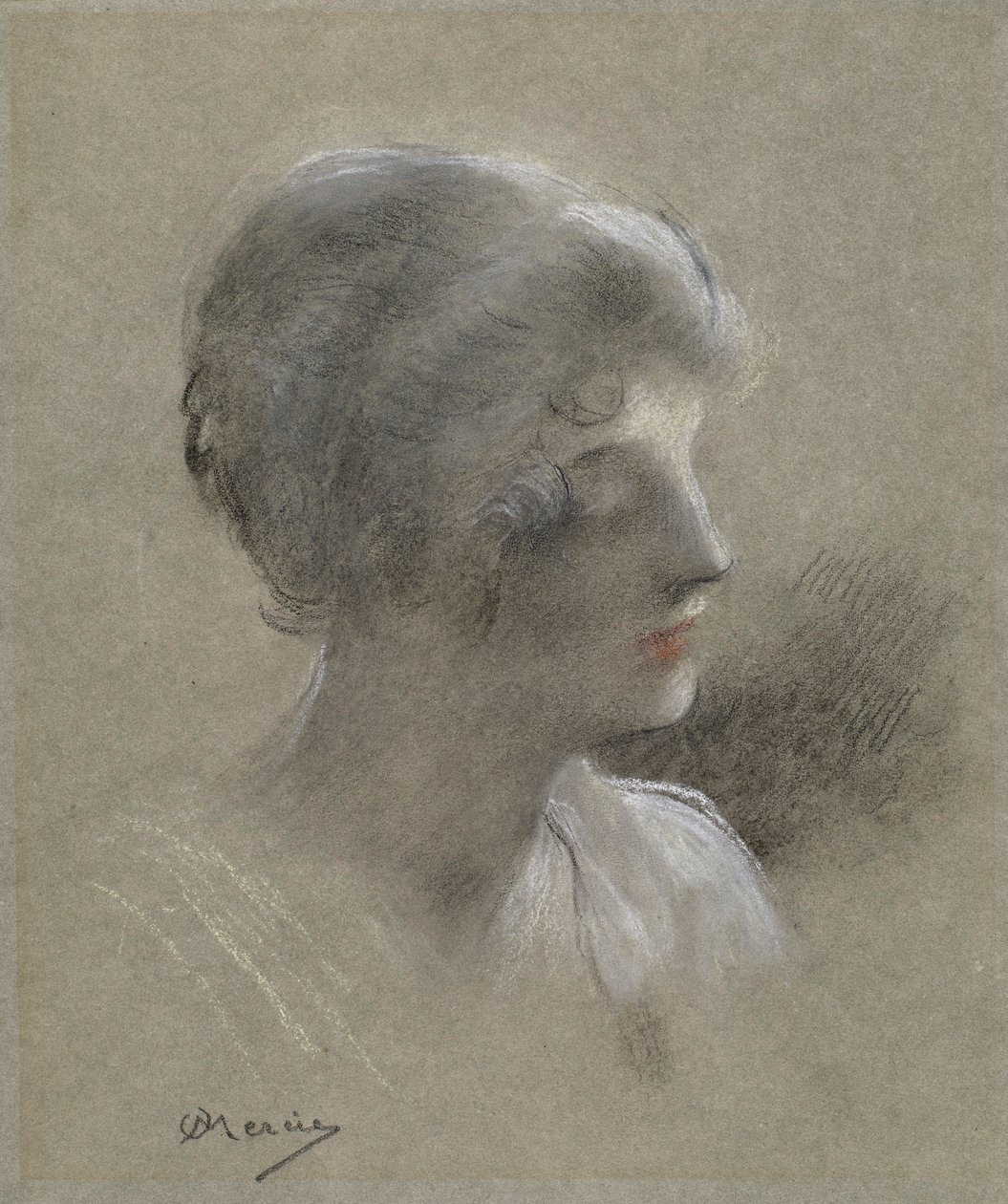 Testa di una giovane donna da Antonin Mercié