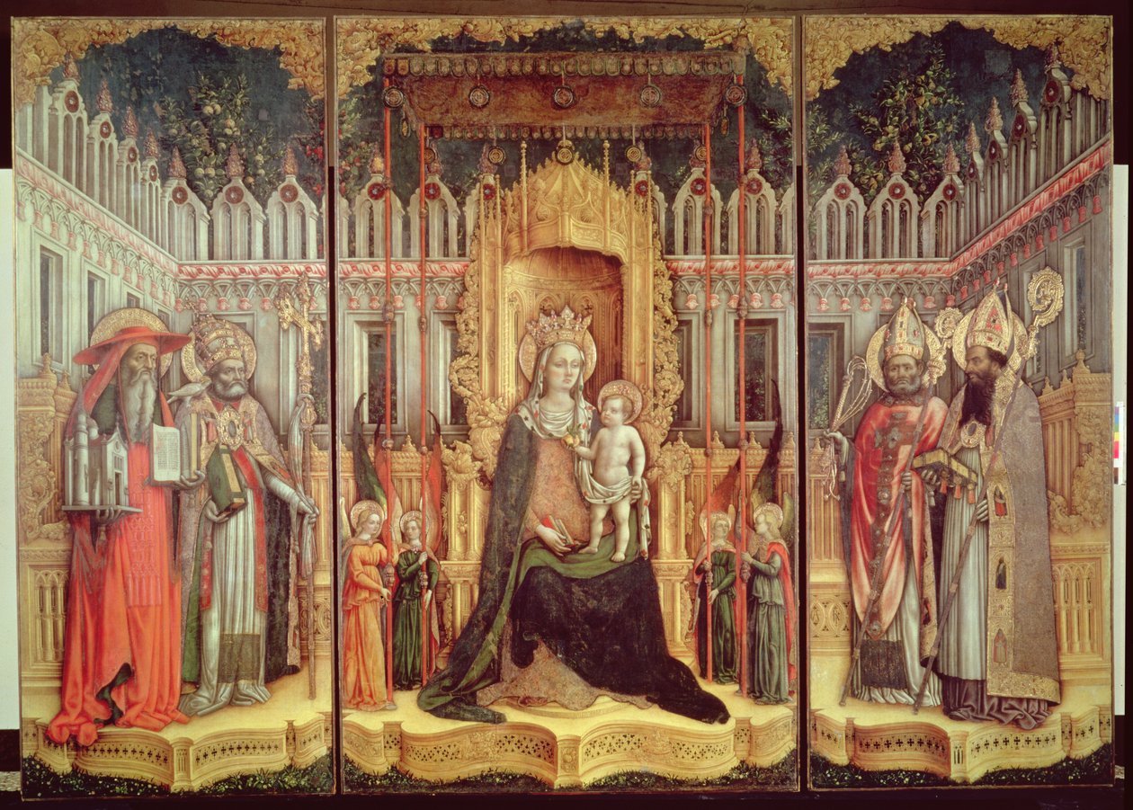 La Vergine in trono con i santi Girolamo, Gregorio, Ambrogio e Agostino, 1446 da Antonio Vivarini