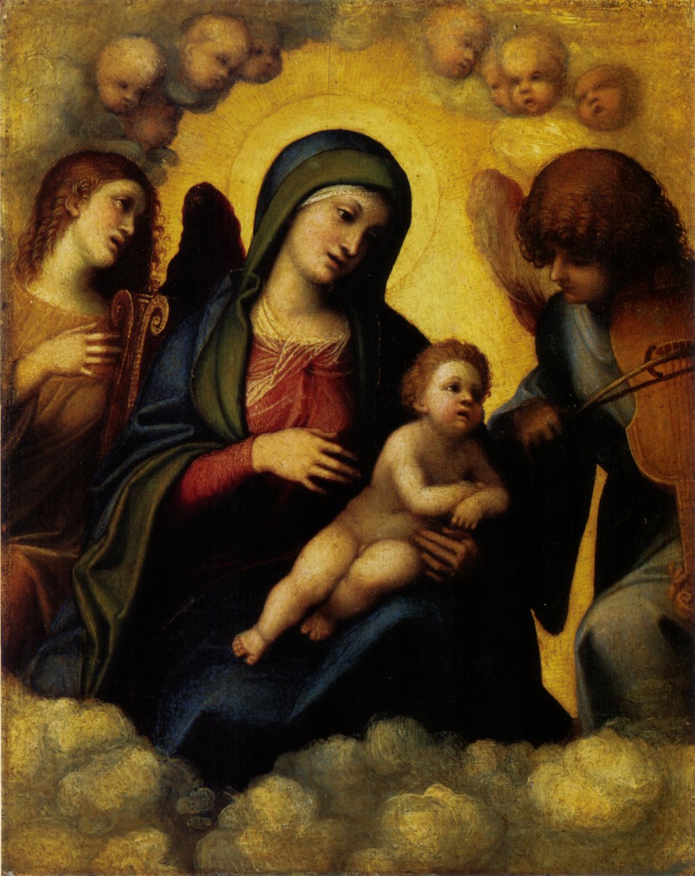 Madonna con bambino e due angeli musicisti da Antonio da Correggio