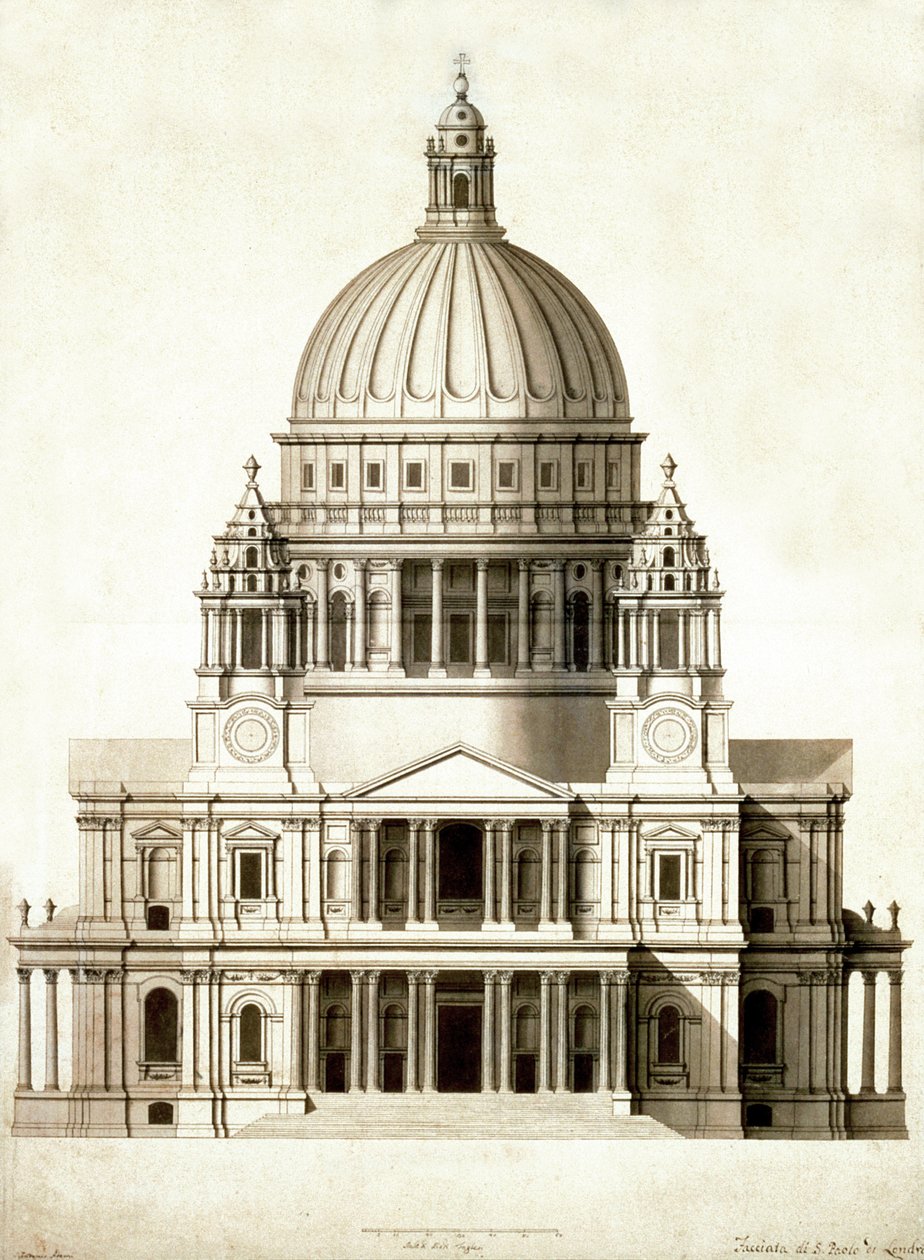 La facciata di San Paolo, Londra da Antonio Adami
