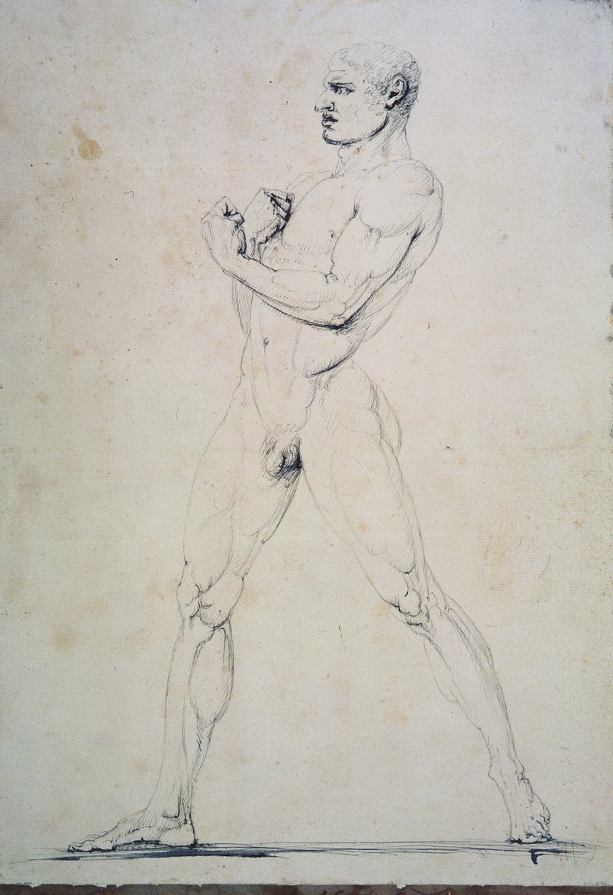 Nudo maschile, Damoxenos di Siracusa, dalla descrizione dei Giochi Nemei di Pausania nel suo Itinerario della Grecia (2° secolo a.C.), 1794 da Antonio Canova