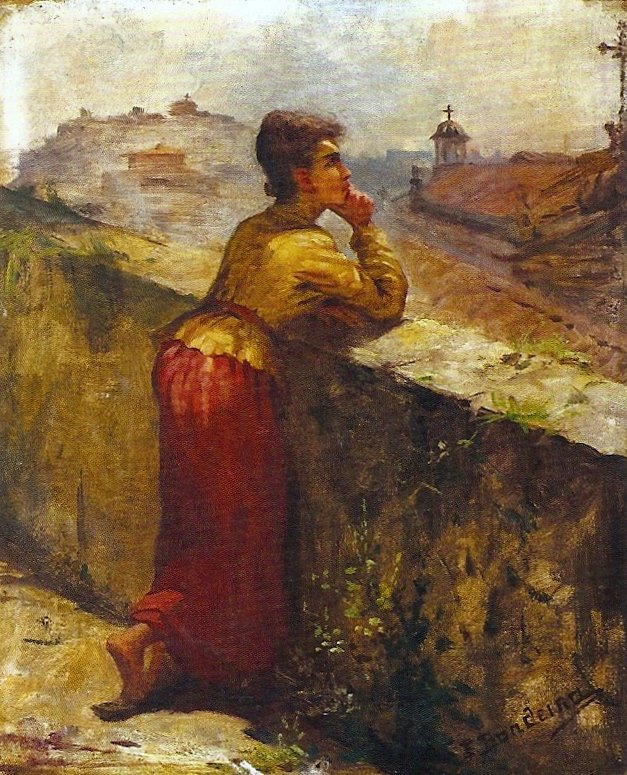 Donna appoggiata a un muro da Antonio Rafael Pinto Bandeira