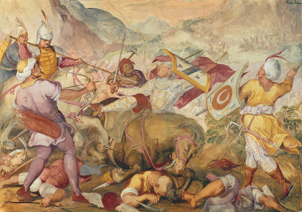 Battaglia tra i veneziani e i turchi da Antonio Vassilacchi