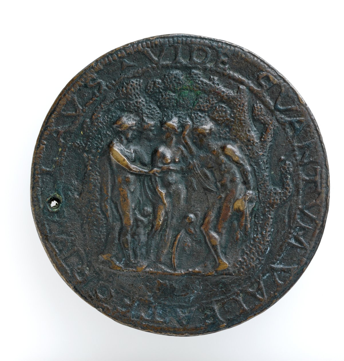 Retro di una medaglia fusa del Vescovo Giovanni Battista Casalio (bronzo) da Antonio Vicentino