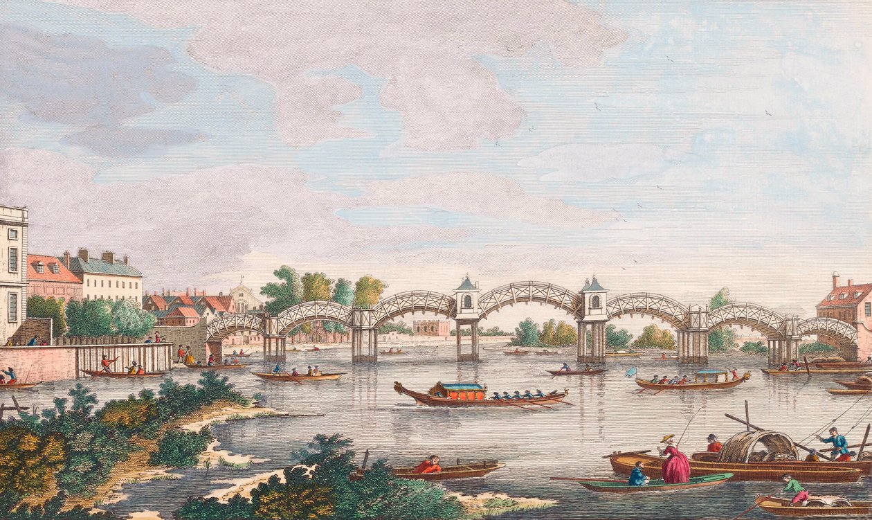 Nuovo ponte sul Tamigi a Hampton Court da Antonio (after) Canaletto