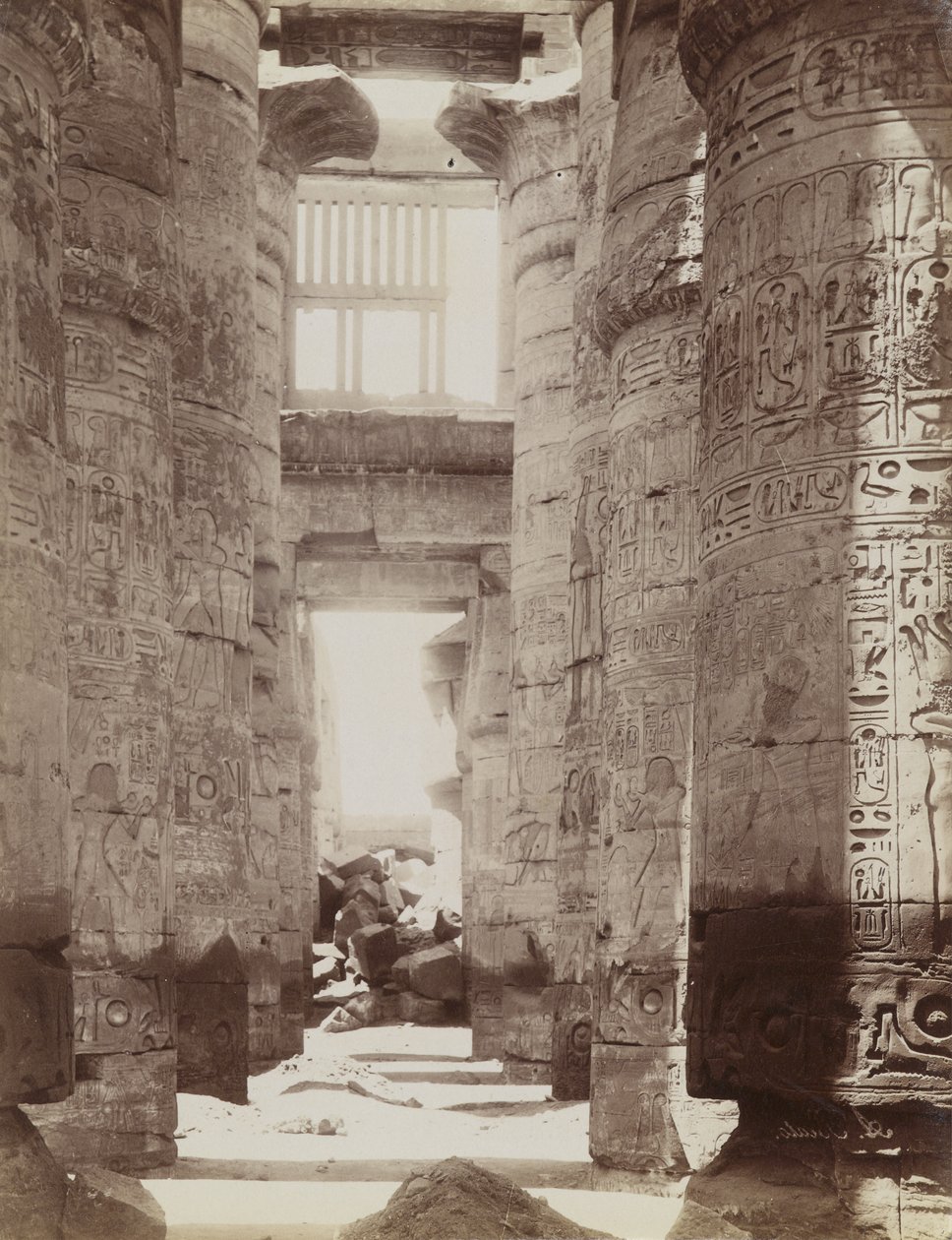 Sala Ipostila nel Tempio di Karnak, vista della Sala Ipostila da Antonio Beato