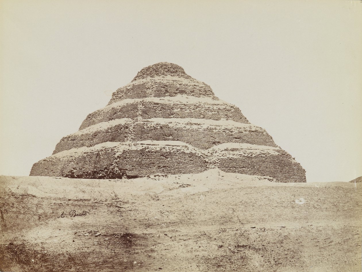 Piramide di Saqqara, vista da sud-est della Piramide a Gradoni da Antonio Beato