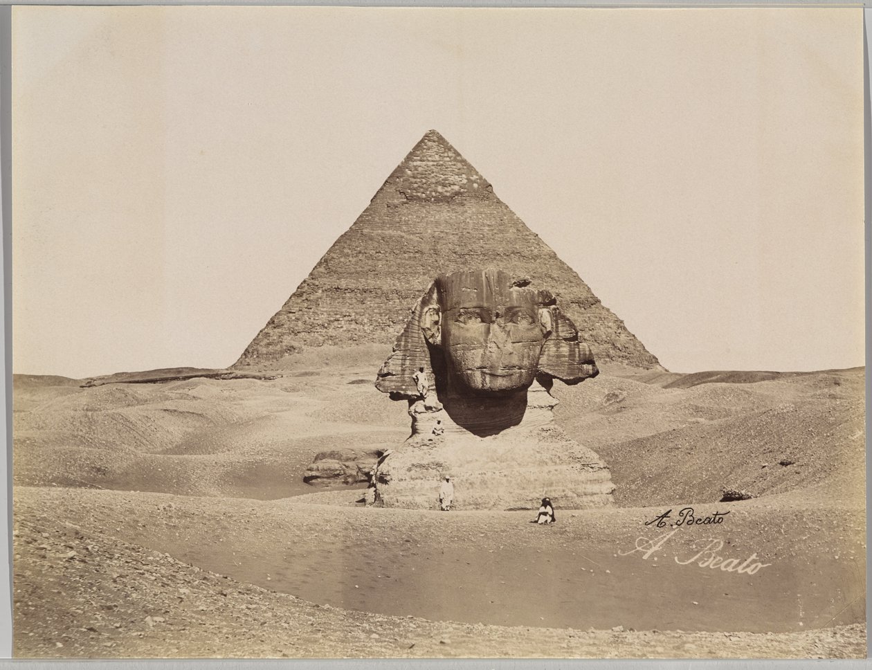 Sfinge e la Piramide di Chefren da Antonio Beato