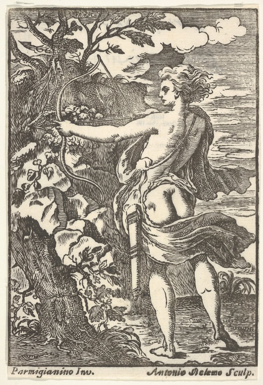 Callisto a caccia con arco teso, dopo Parmigianino, 1720-1740 da Antonio Belemo