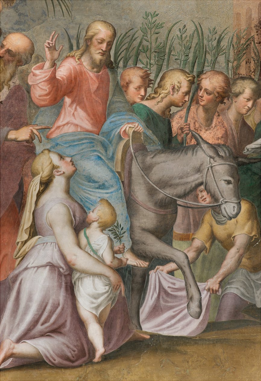 Abside, Ingresso di Gesù a Gerusalemme 1582-84 (dettaglio) da Antonio Campi