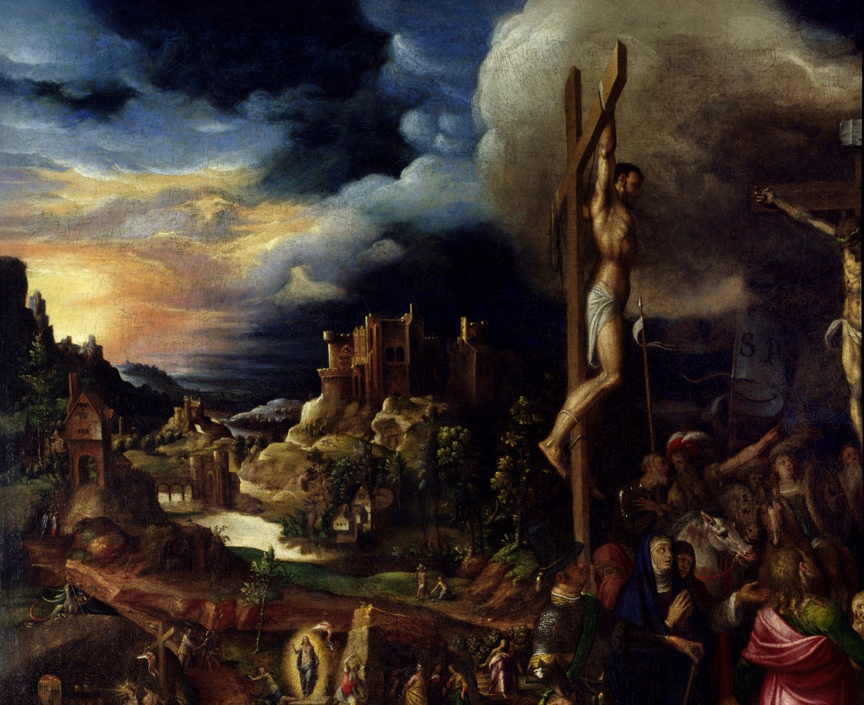 Cristo sulla croce Scene della Passione: salita al Calvario, crocifissione da Antonio Campi