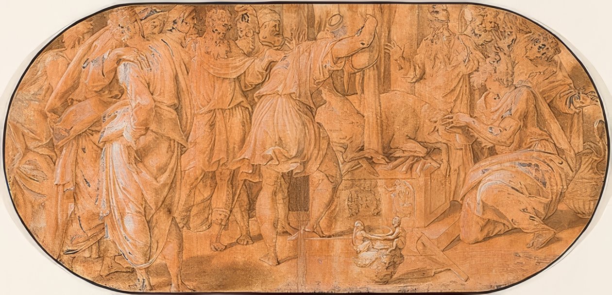 Elia sacrifica alla presenza di Acab. Circa 1557 da Antonio Campi