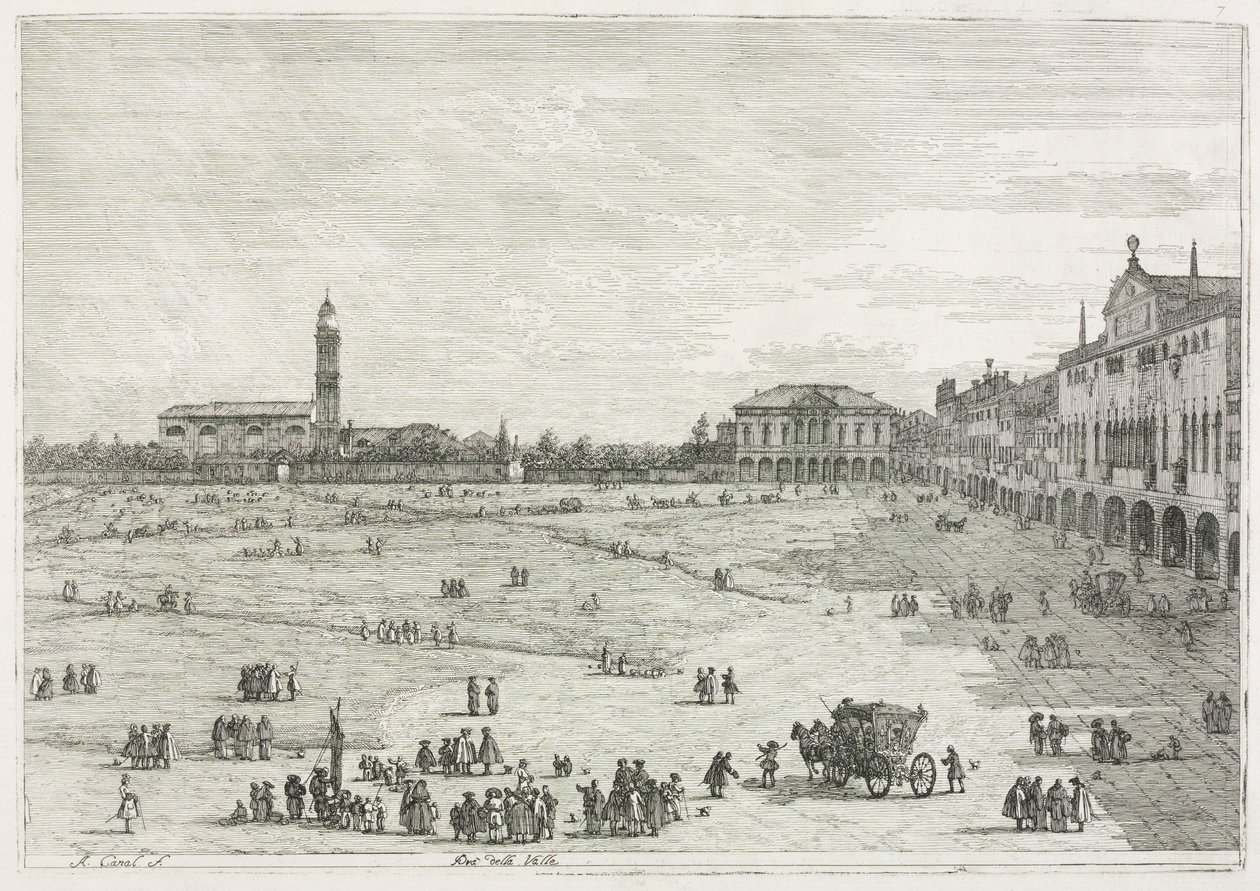 Vedute: Prà della Valle, Padova da Giovanni Antonio Canal