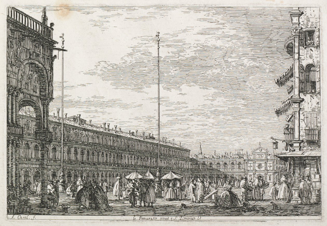 Vedute: Il Palazzo del Procuratore e la Chiesa di San Geminiano, Venezia da Antonio Canaletto