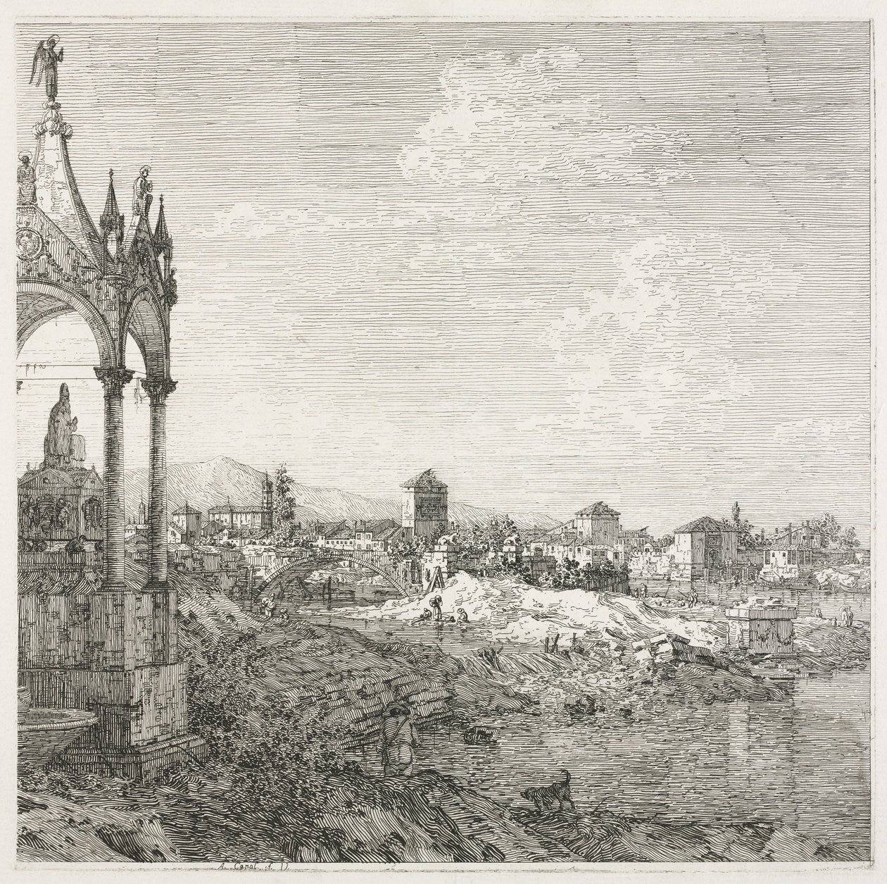 Vedute: Il Sepolcro di un Vescovo, 1735-1746 da Giovanni Antonio Canal
