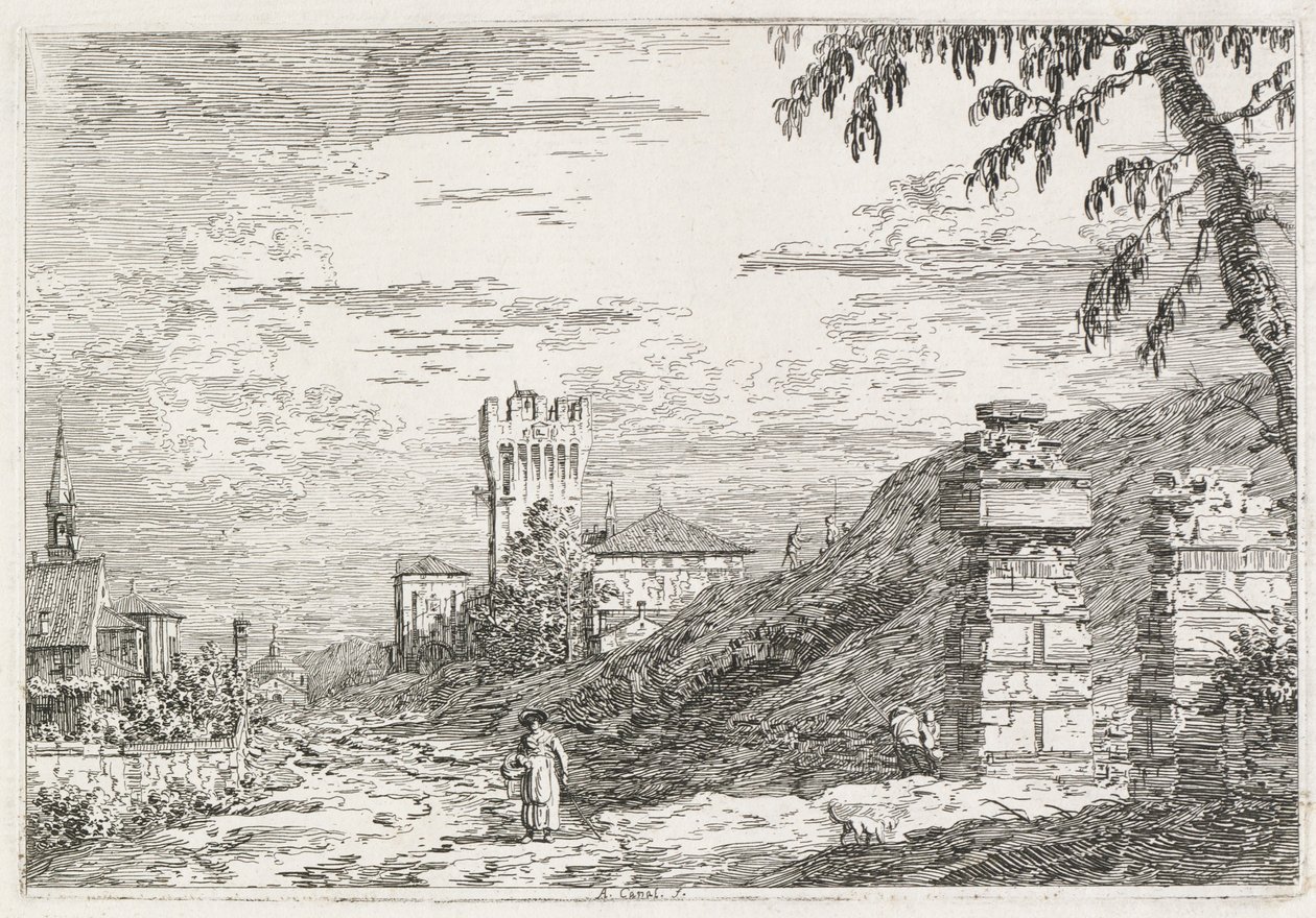 Vedute: Due Pilastri in Rovina da Antonio Canaletto