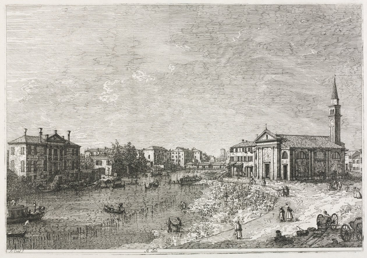 Vedute: Vista di Dolo, una città sul Brenta, a ovest di Venezia, 1735-1746 da Giovanni Antonio Canal