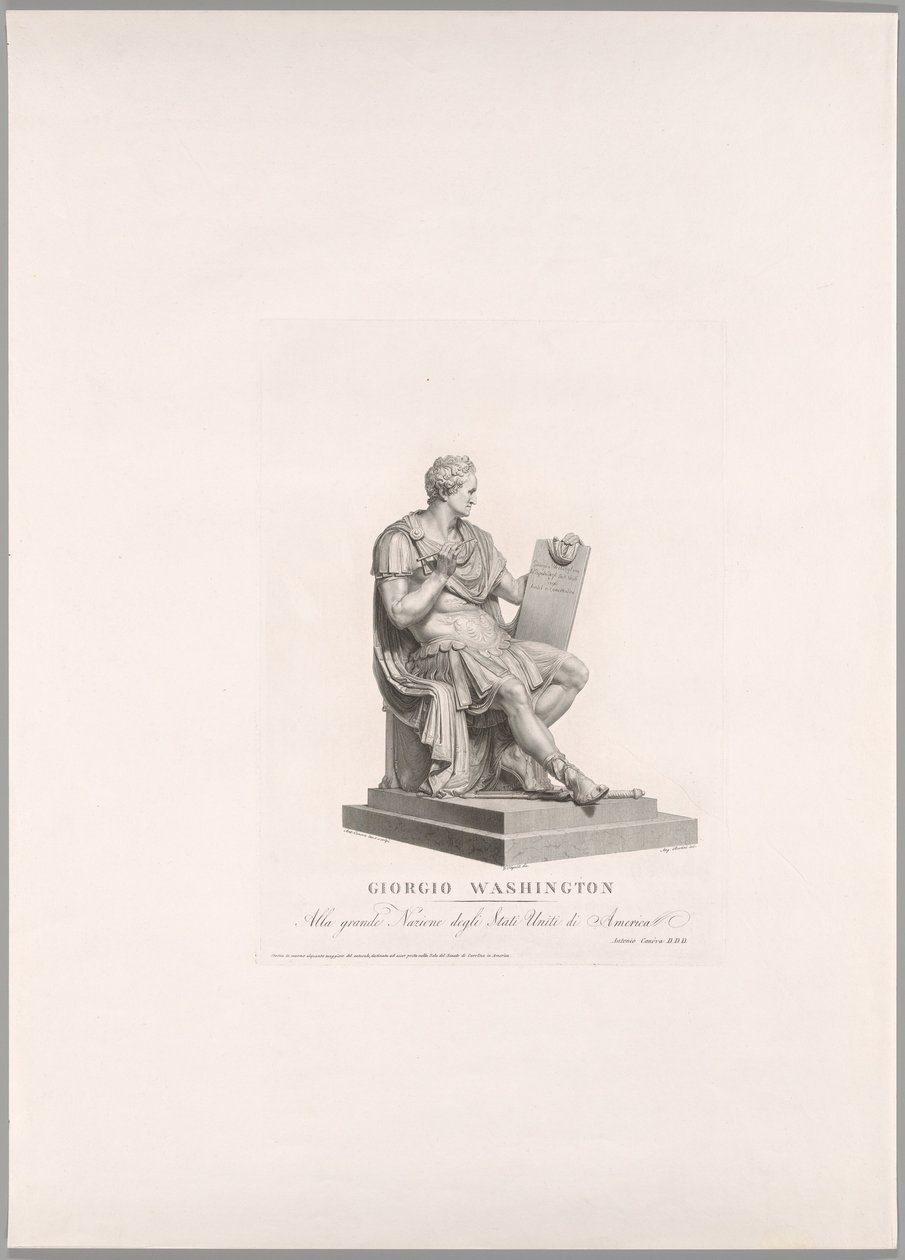 George Washington, vista frontale, da Oeuvre de Canova da Antonio Canova