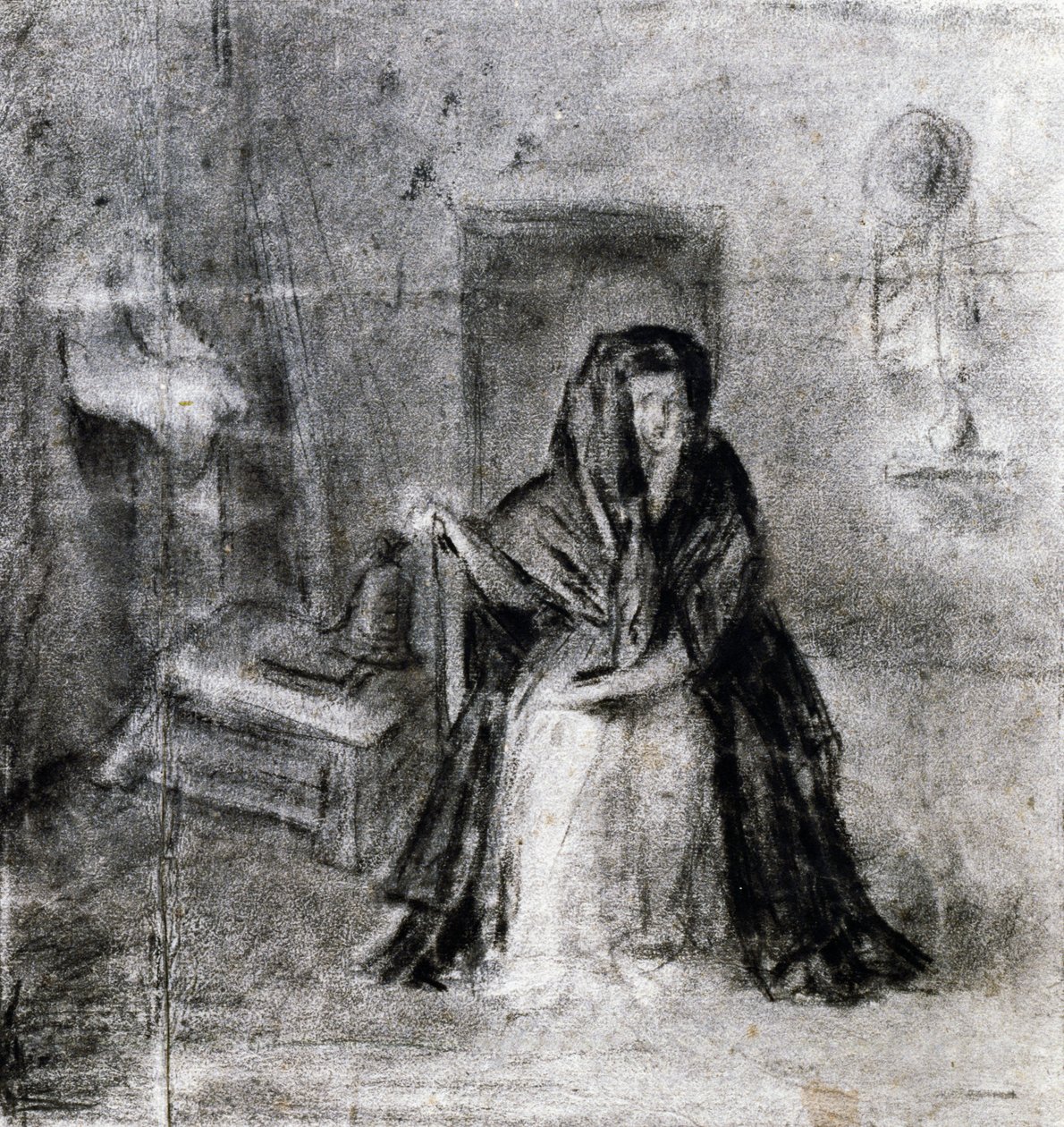 Donna seduta, di Antonio Canova (1757-1822), disegno da Antonio Canova