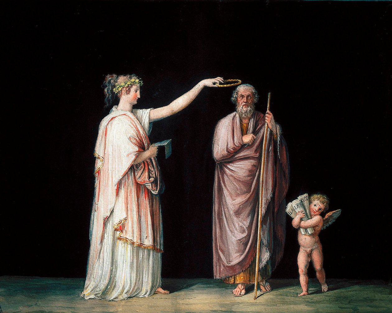 La Musa Calliope e Omero. Tempera di Antonio Canova (1757-1822), circa 1798