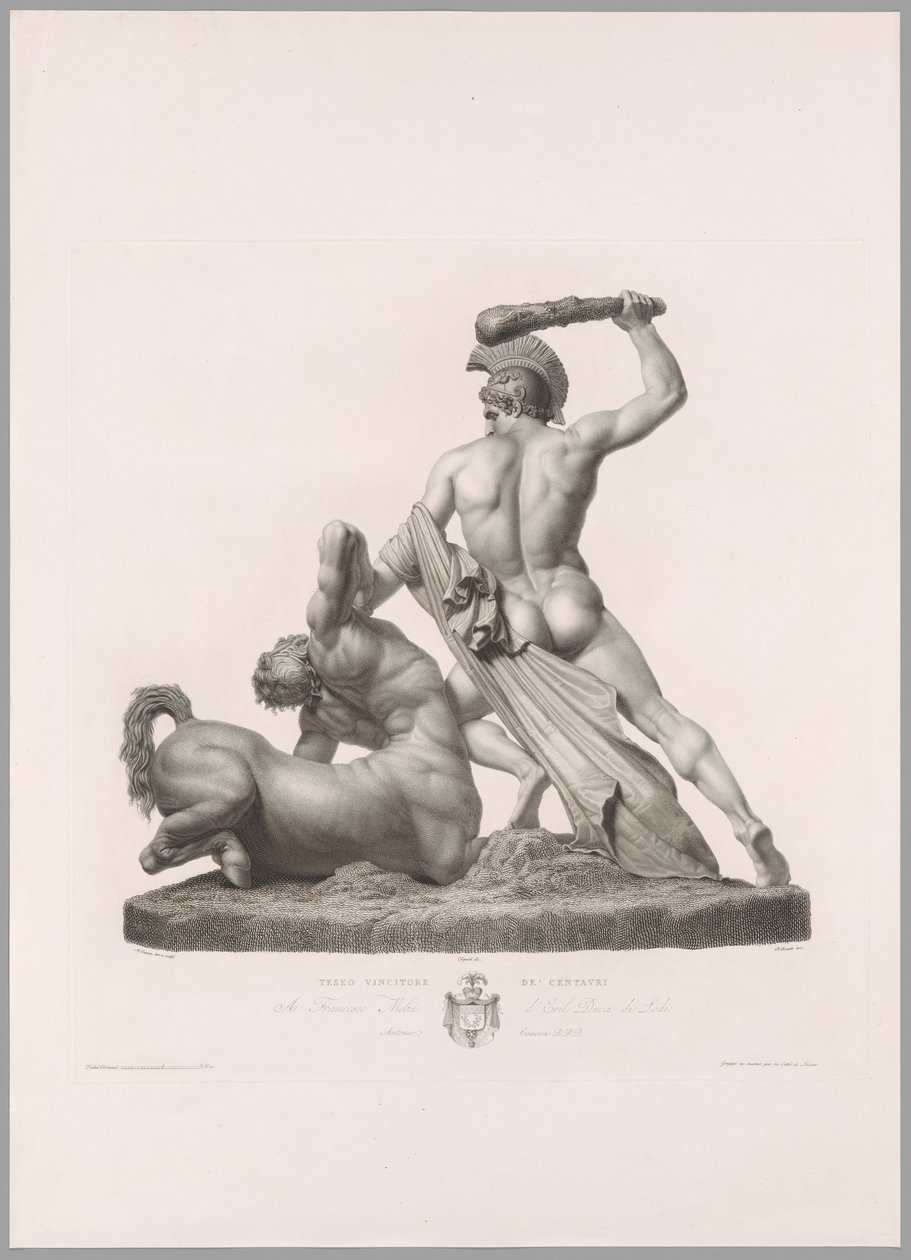 Teseo e Centauro, vista di schiena, da Oeuvre de Canova da Antonio Canova