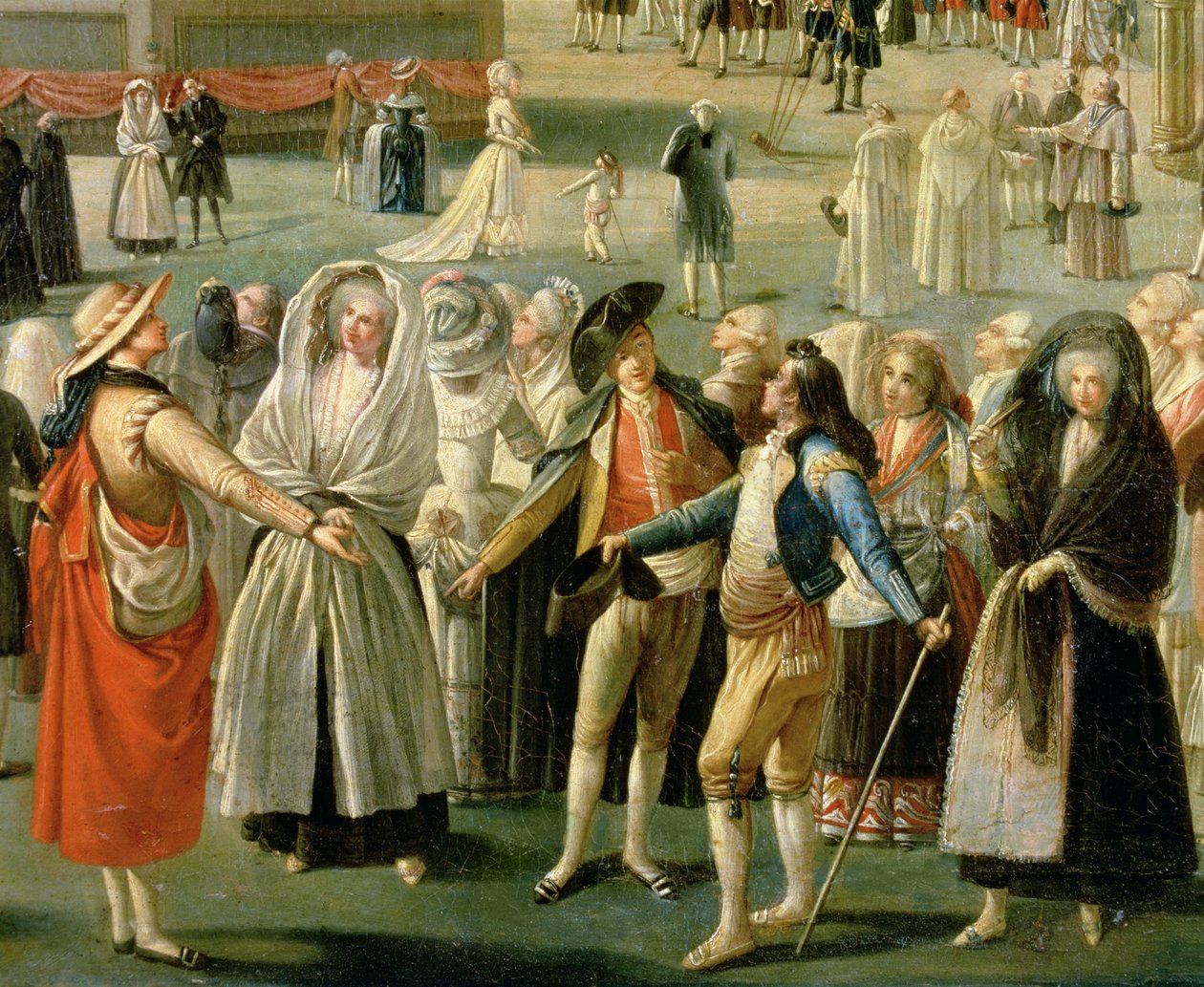 La salita di una mongolfiera a Madrid, (dettaglio) da Antonio Carnicero
