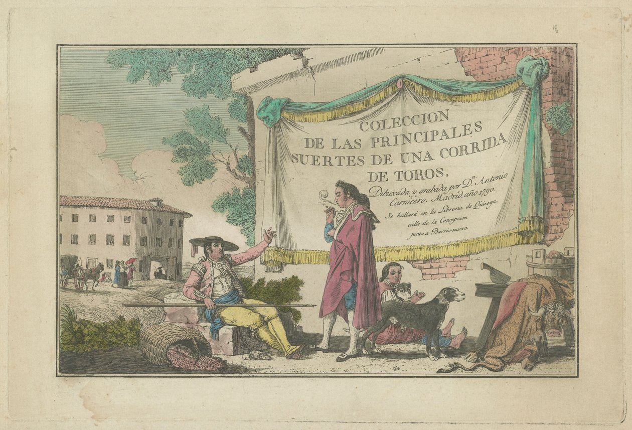 Tavola del titolo, dalla serie Colección de las principales suertes de una corrida de toros da Antonio Carnicero