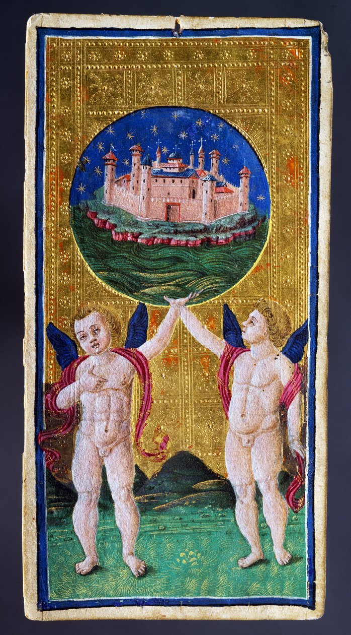 Carta dei tarocchi che raffigura il Mondo da Antonio Cicognara