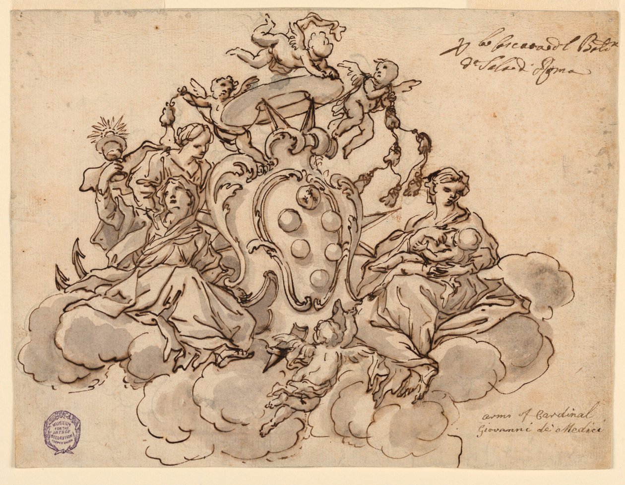 Progetto per un soffitto (?) con lo stemma del cardinale Francesco Maria de