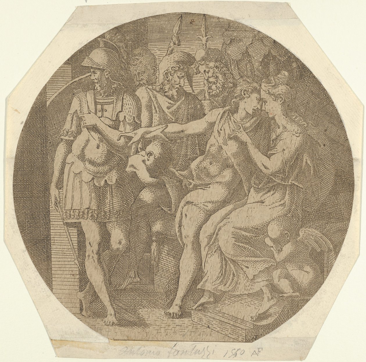 Un uomo che saluta una donna, 1540-45 da Antonio Fantuzzi