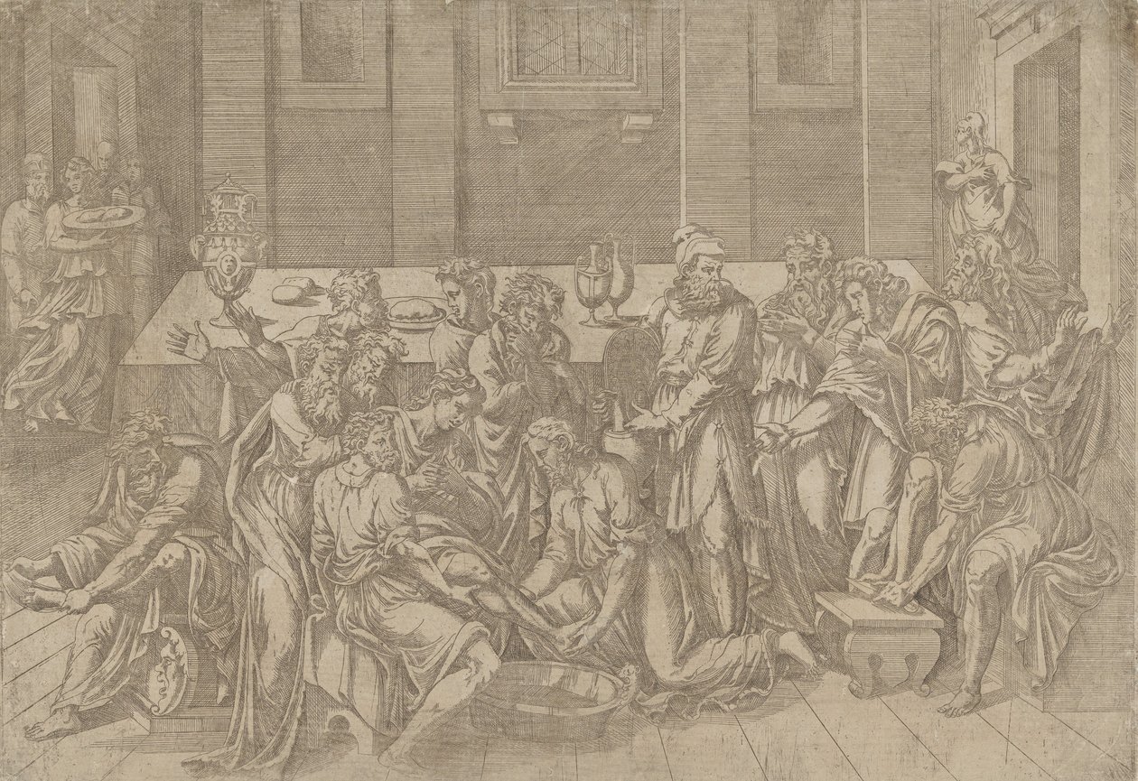Gesù Lava i Piedi dei Discepoli, 1540-45 da Antonio Fantuzzi
