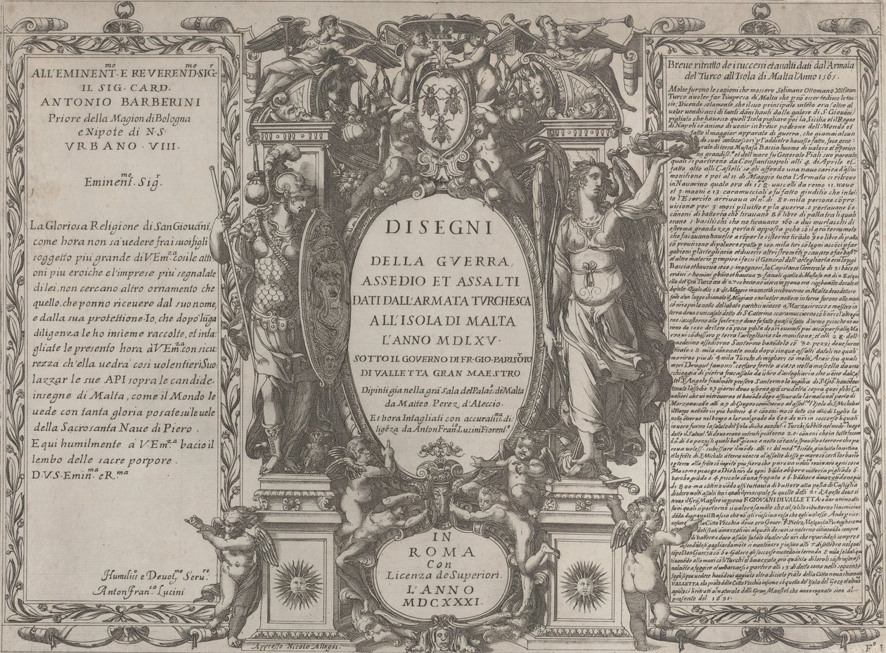 Frontespizio per Disegni della guerra, assedio e assalto dell