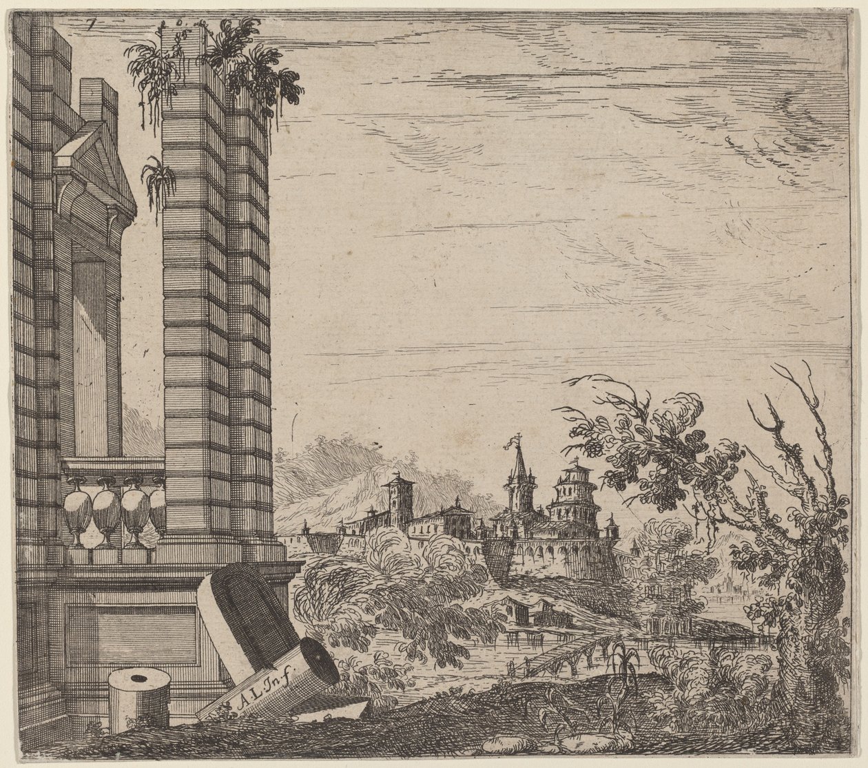 Paesaggio con rovine da Antonio Francesco Lucini