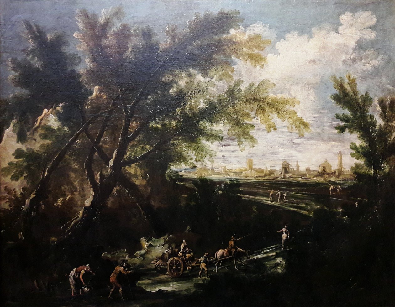 Paesaggio con un portatore d