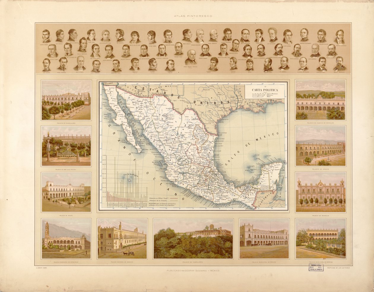 Atlante storico e pittorico degli Stati Uniti messicani. LOC 2008621671-4 da Antonio García Cubas