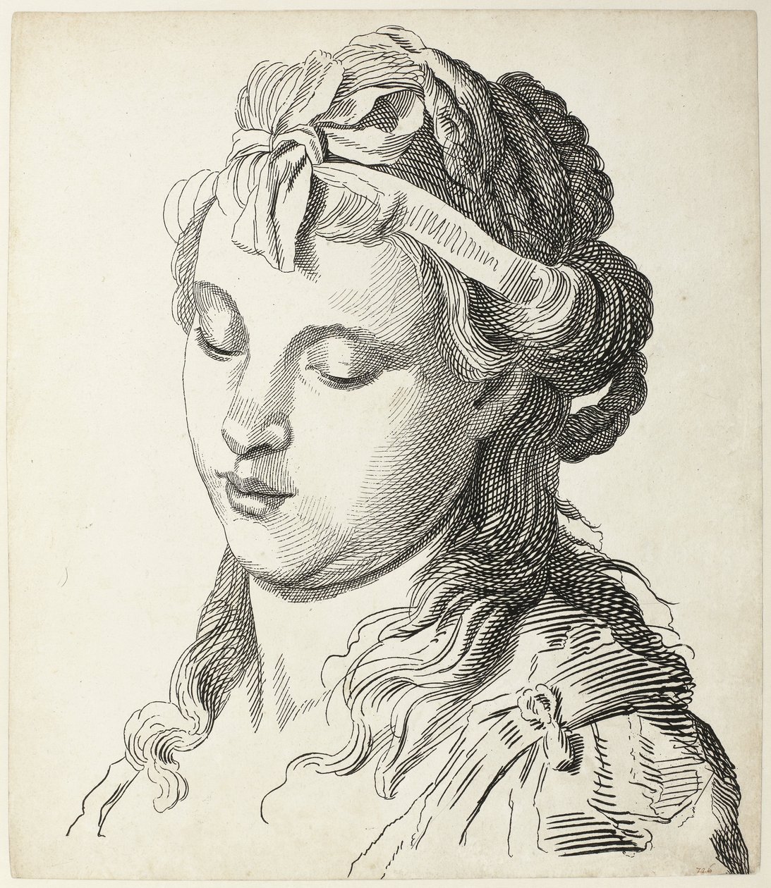 Testa di donna con fiocco nei capelli da Antonio Giuseppe Barbazza
